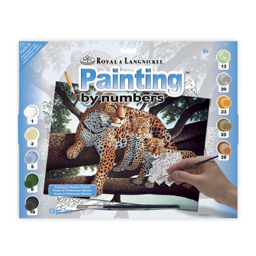 Junior Painting By Numbers, Large - African Leopard & Cubs LAN-PJL24