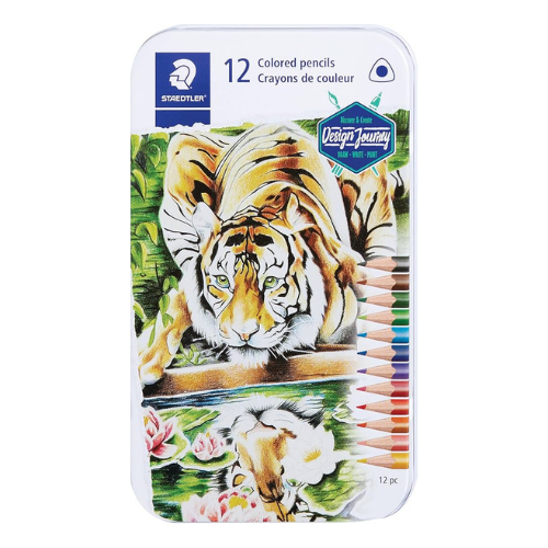 Coloured Pencils, Triangular Barrel, 12pc Tin STA 1278M12A6