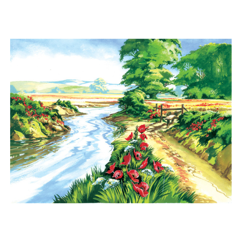 Adult Painting By Numbers, Large - Poppy Field LAN-PAL13