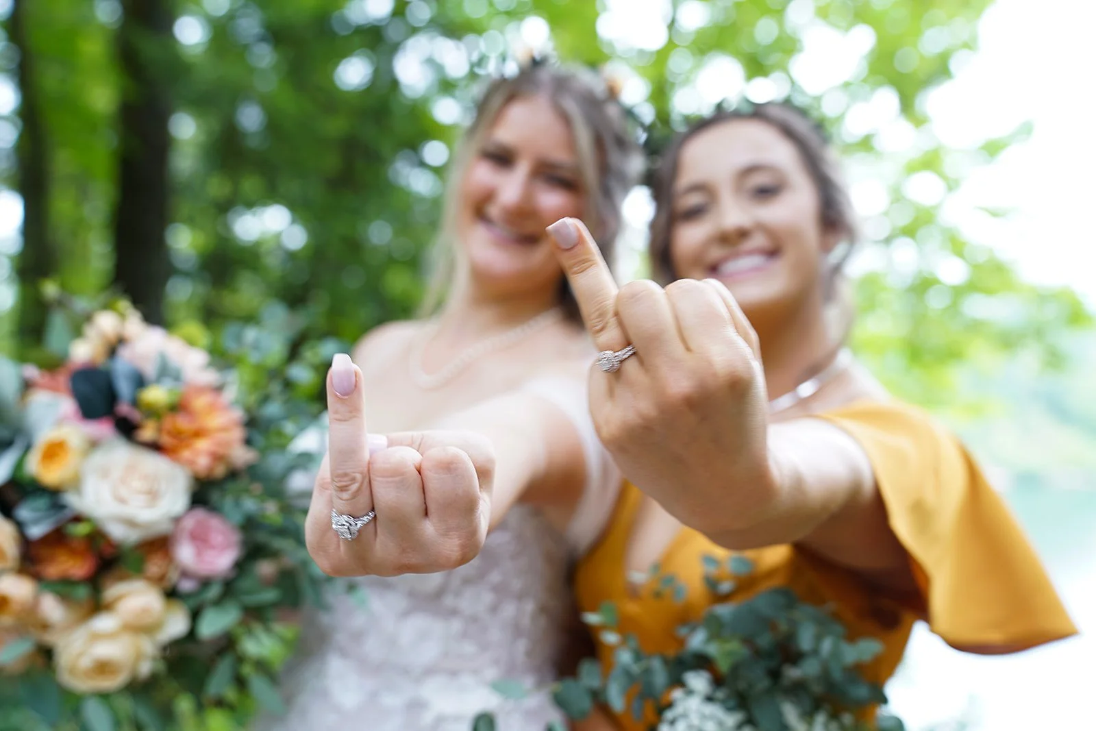 Bride and Bridesmaid Oregon 