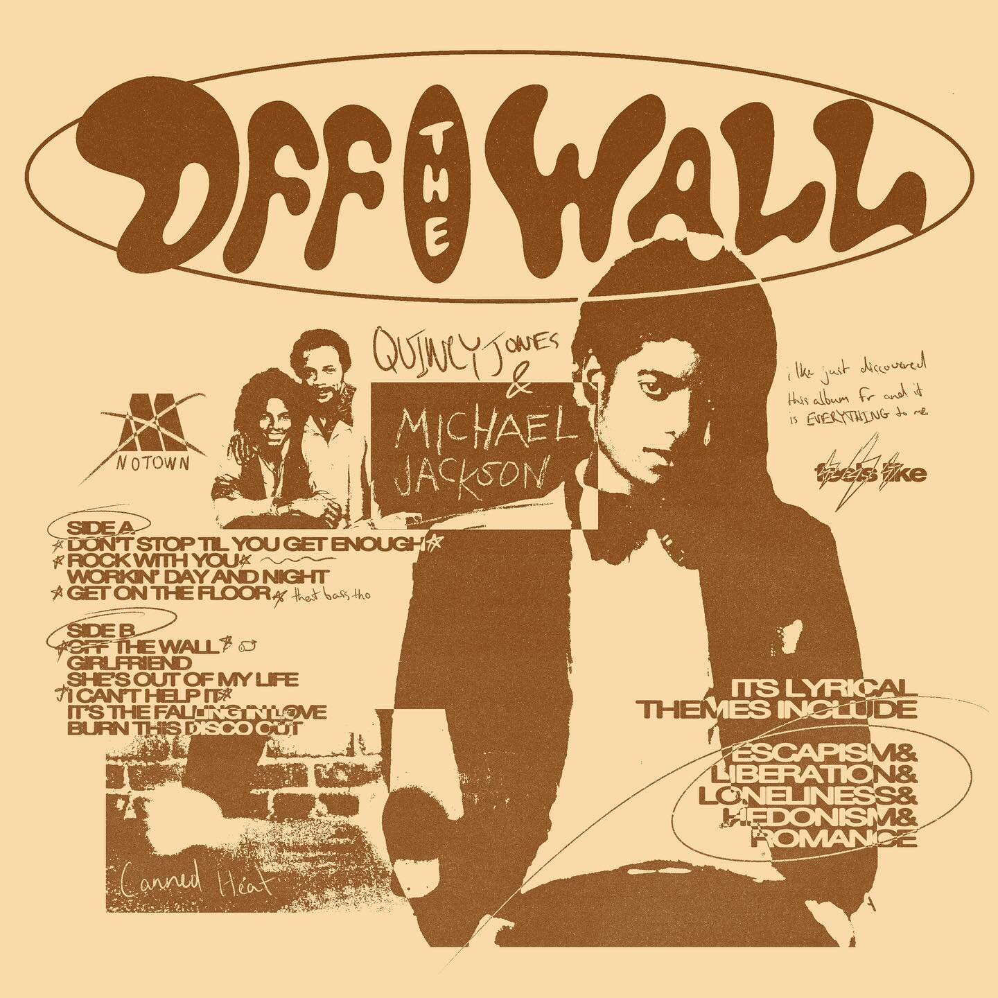 this album has given me LIFE this past month 🕺🏾 feels like ⚡️⚡️can&rsquo;t get enough! fun fact: this was MJ&rsquo;s first album after leaving Motown; produced by Quincy Jones🐐
.
.
.
.
#michaeljackson #offthewall #posterdesign #albumartattack #grq