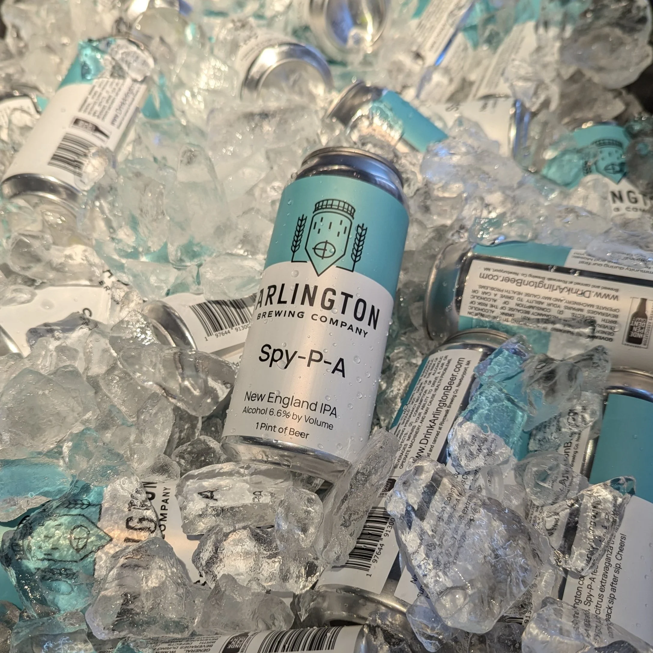 Cans of Spy-P-A on ice