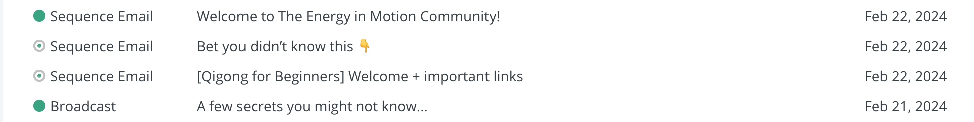 Email sequence example
