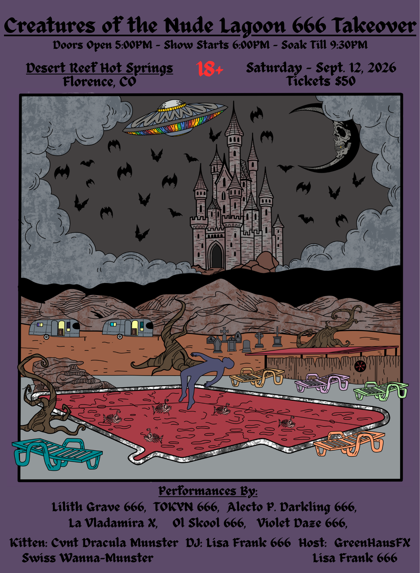 Creatures of the Nude Lagoon: Haus of 666 Takeover!  | September 12TH 5:00-9:30PM