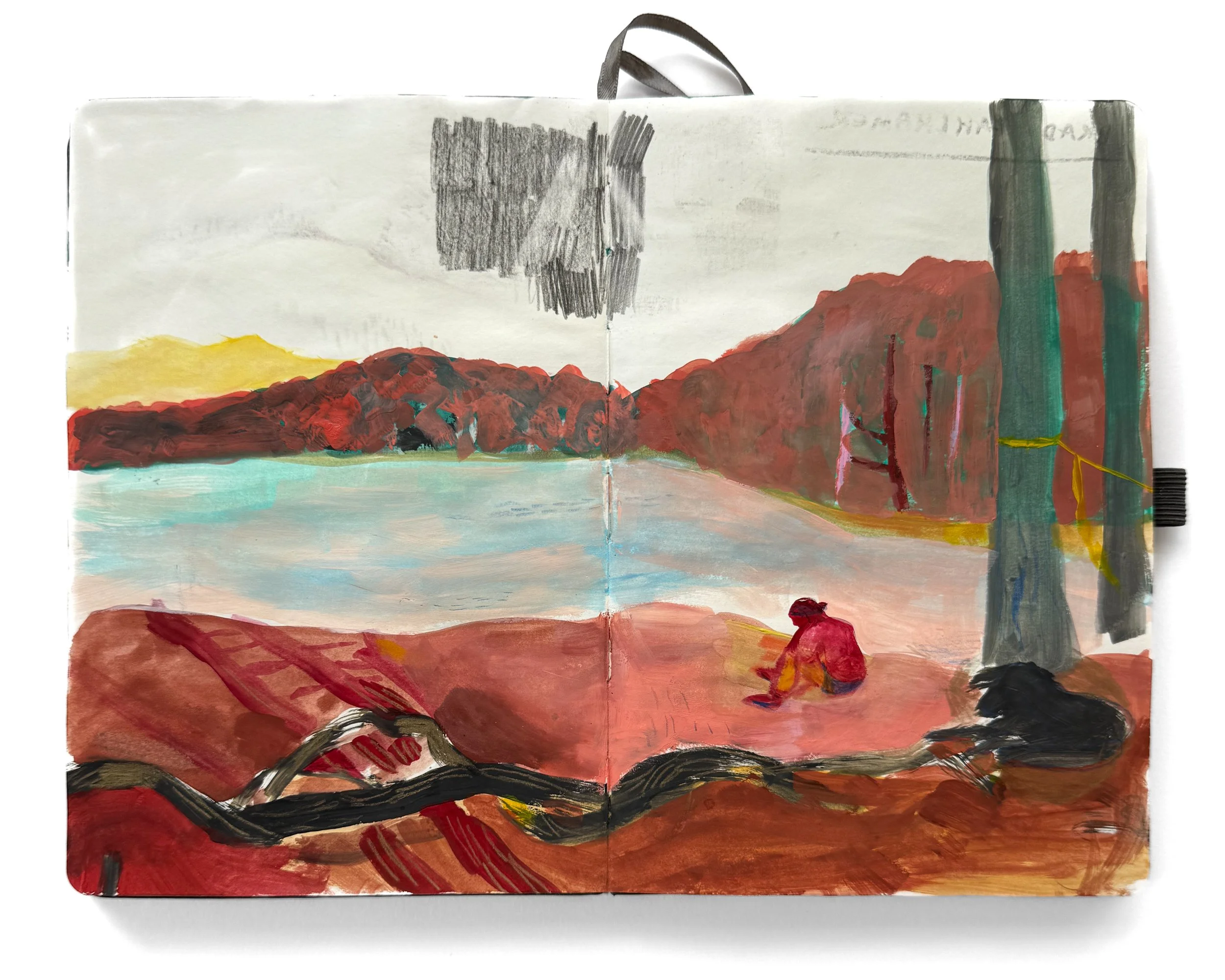 2025
Pencil and Gouache
Seo at the Jackrabbit campground, Chatuge Lake NC