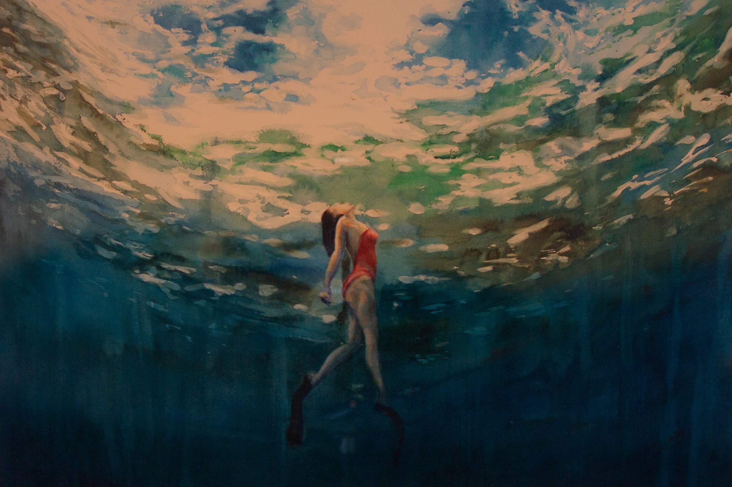 WATERCOLOUR 2ND: 2003 CAROL AVERY "SURFACING"