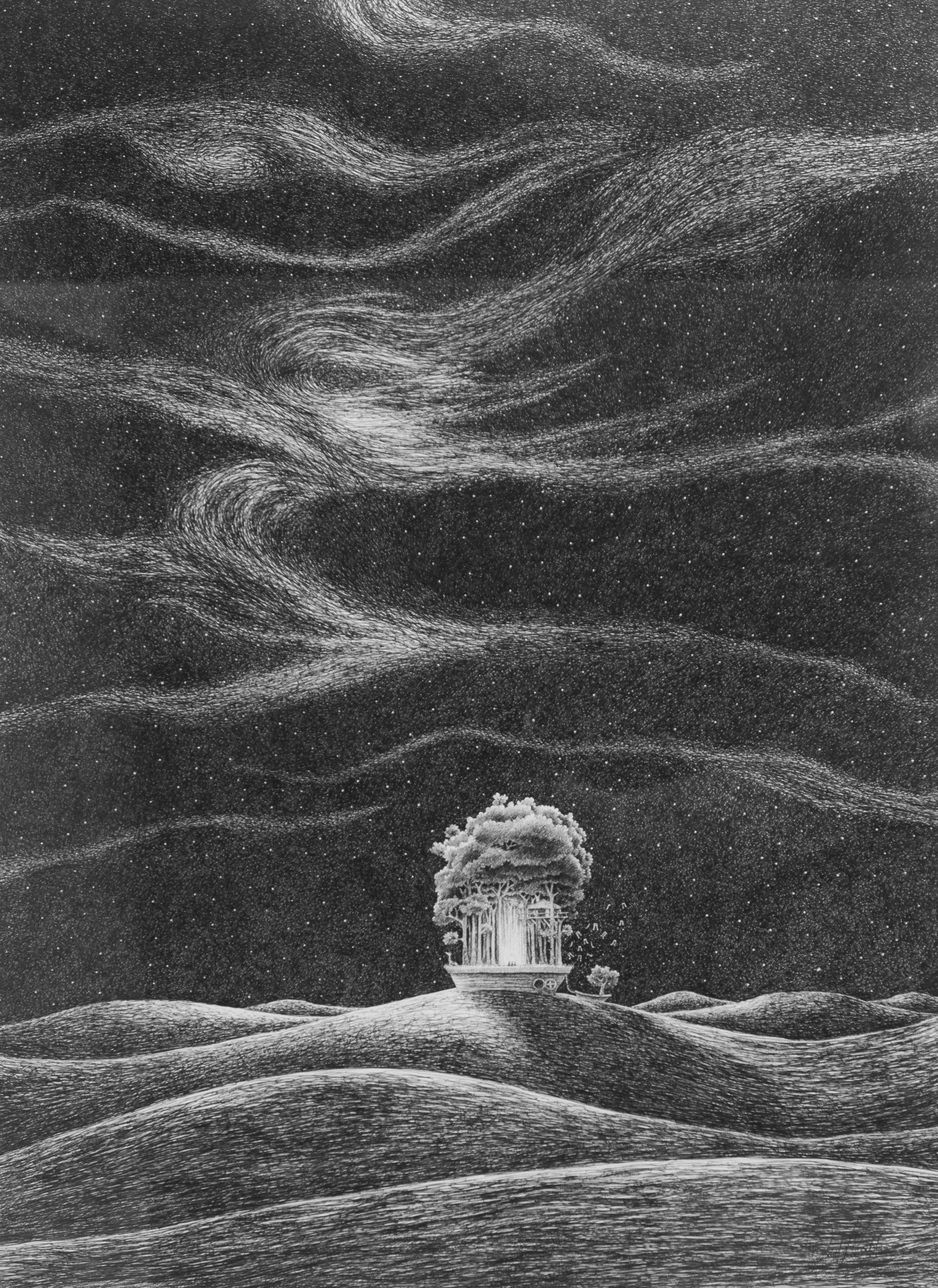 PENCIL PEN AND INK 1ST: 5024 DAN MOULTON “AT HOME ON THE SEA”