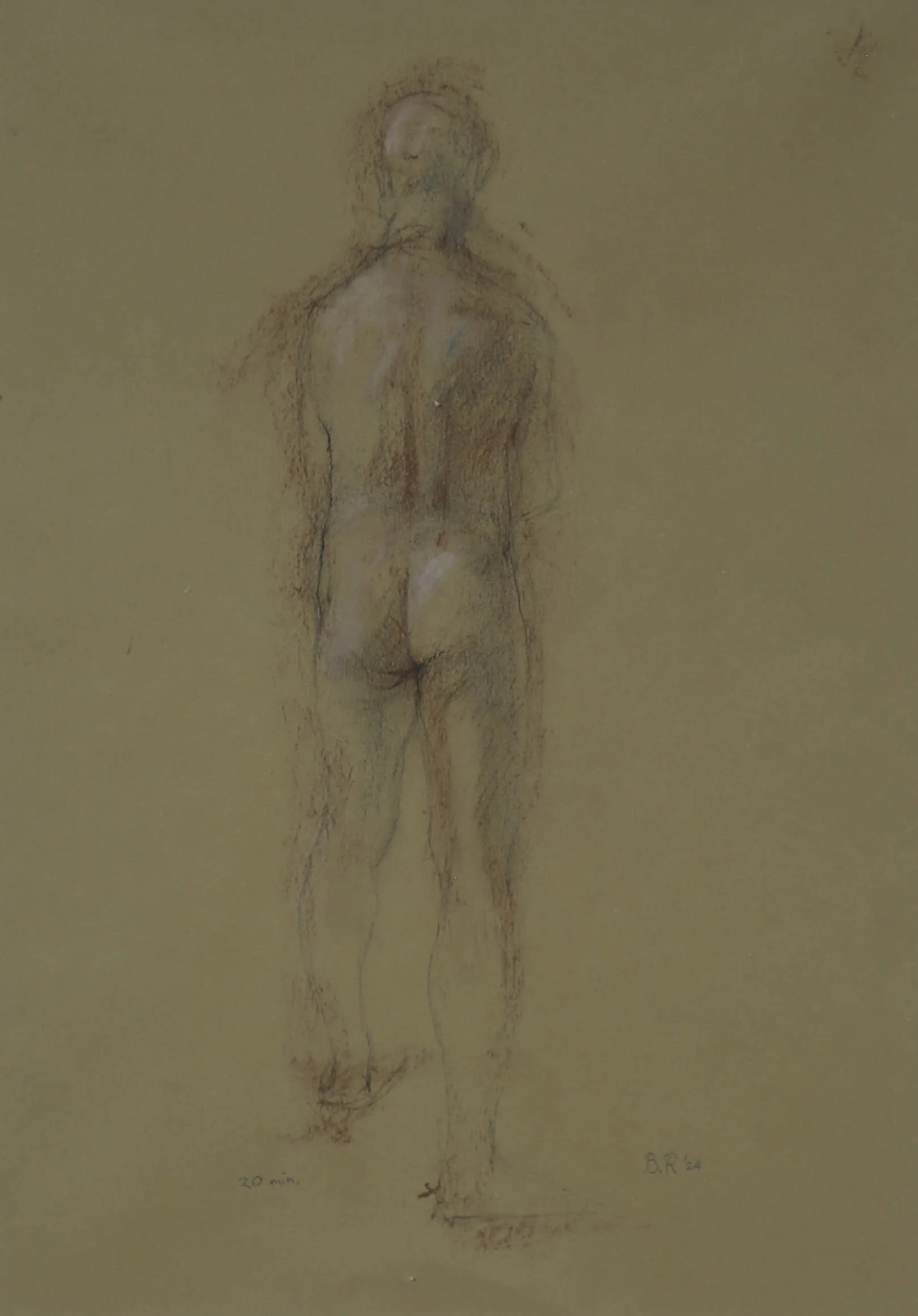 WINNER PENCIL PEN & INK - LIFE STUDY (STANDING MALE) BY BRUCE ROWLAND