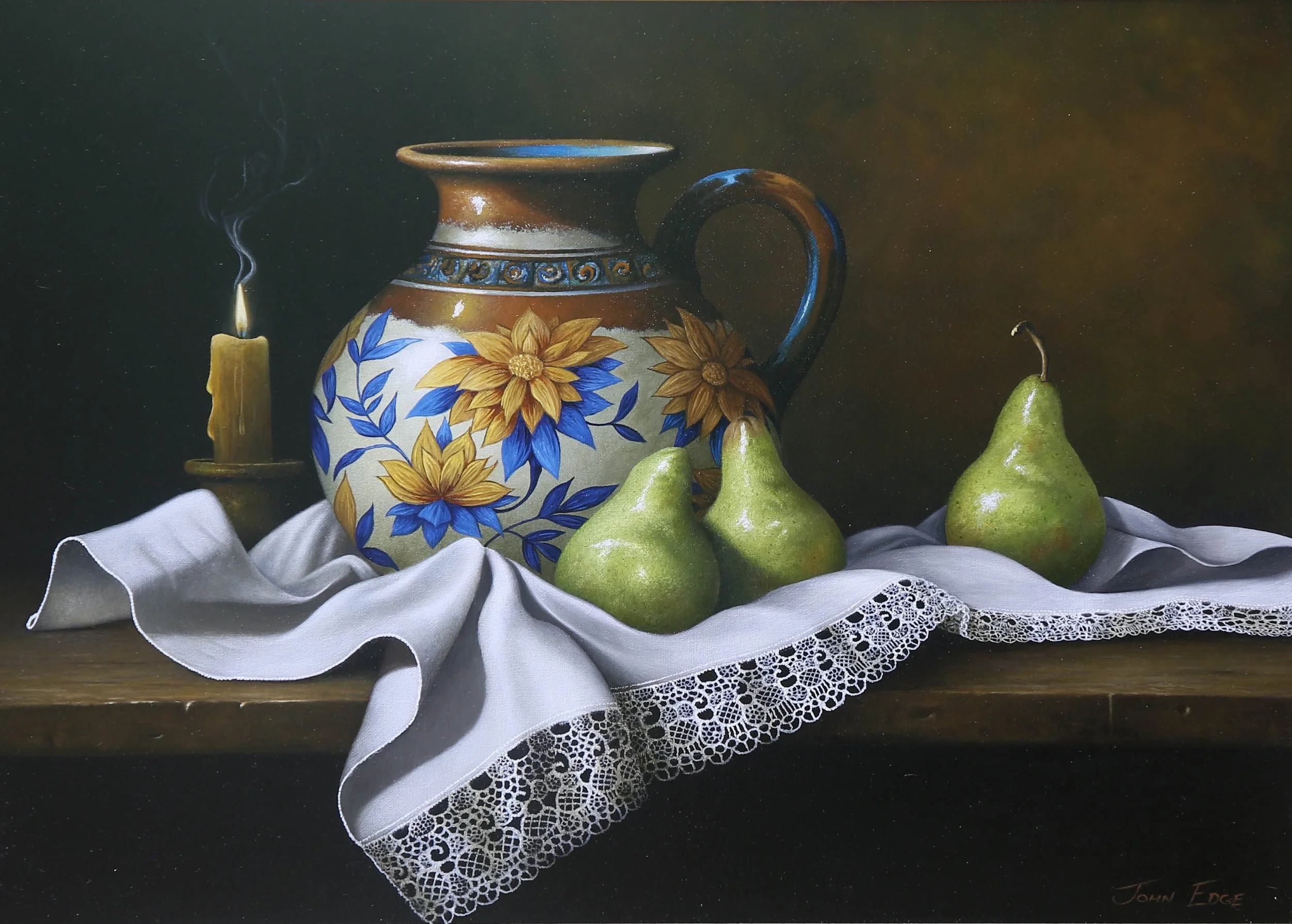 ACQUISITIVE WINNER - STILL LIFE WITH PEARS BY JOHN EDGE