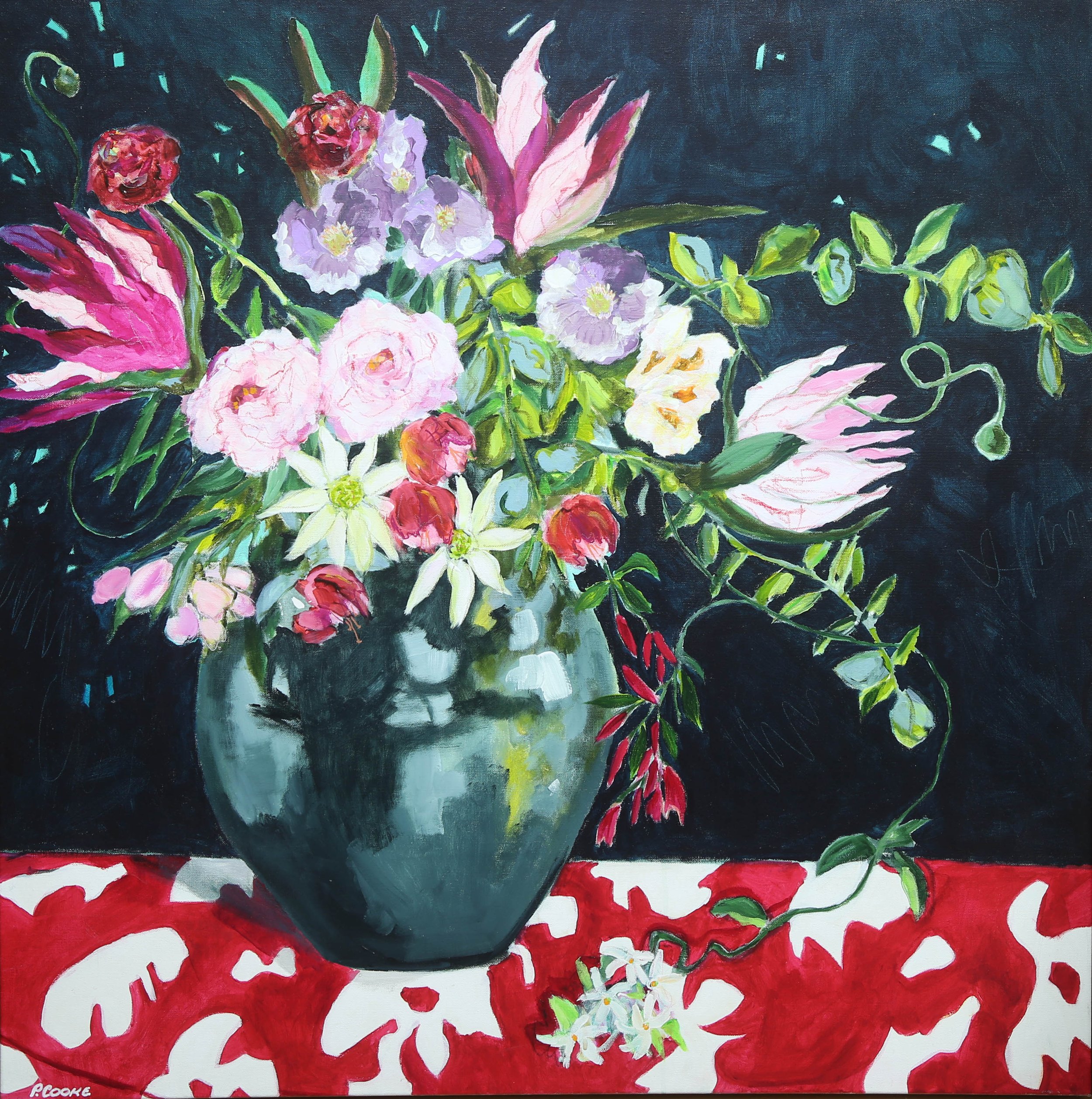 HIGHLY COMMENDED FLOWERS - MATISSE'S TABLECLOTH BY PATRICIA COOKE