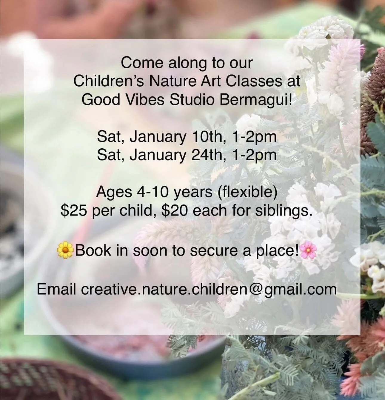 Places are available in our January Nature Art classes!l for children. Book in soon! 🎨🍃