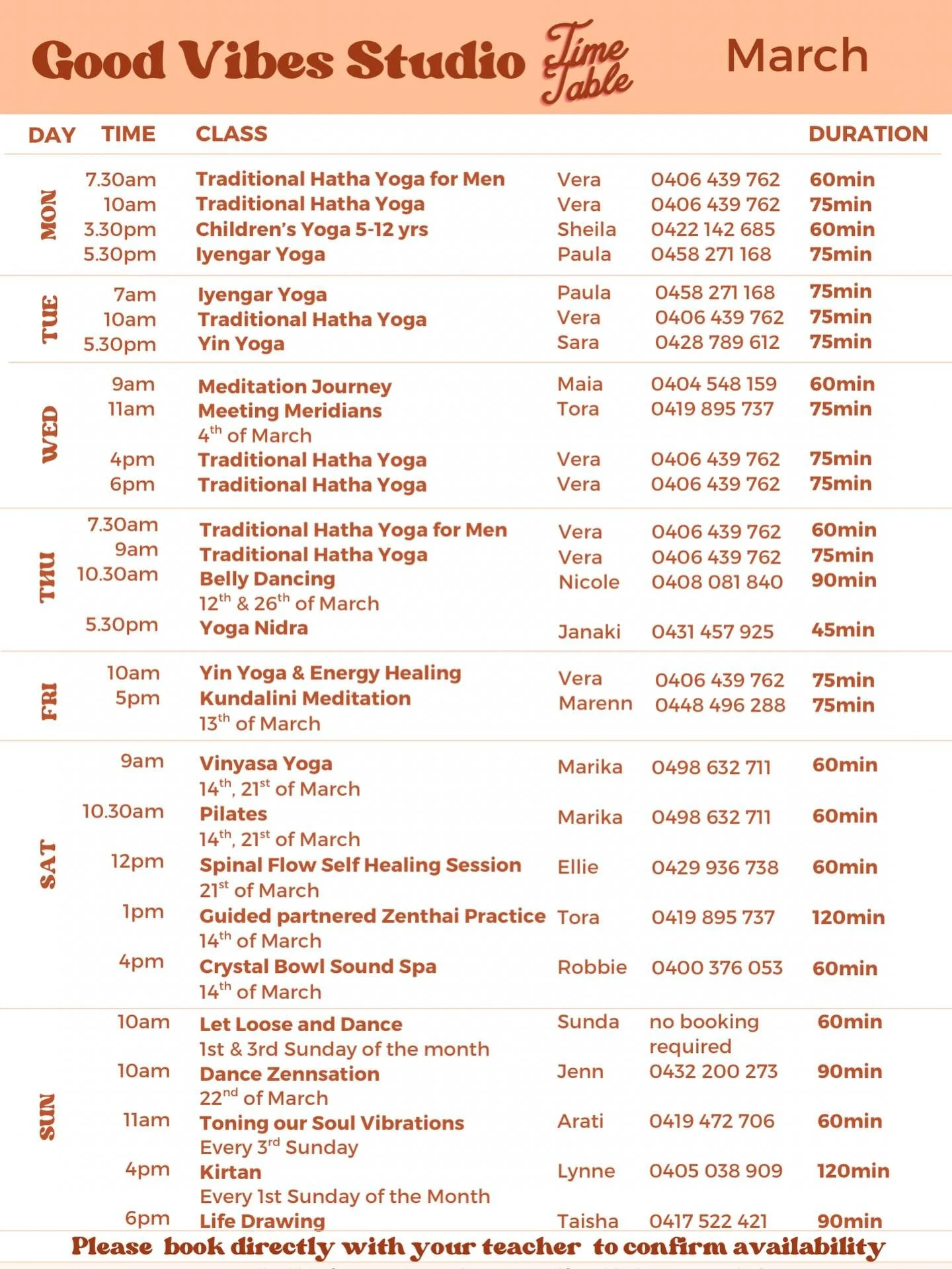 March schedule 💕✨💛