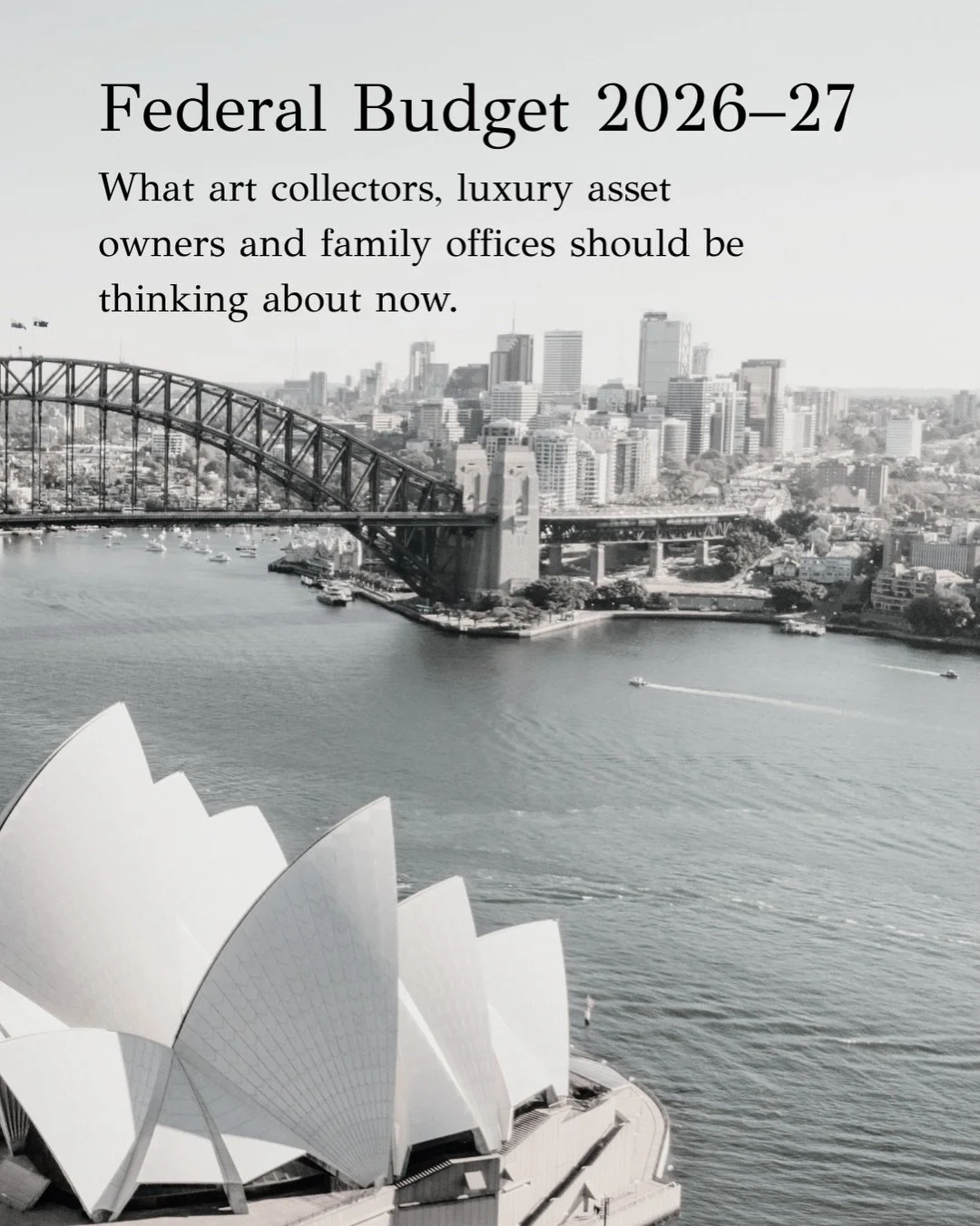 The Federal Budget is not just about income tax and housing.

For collectors and advisers, it may change how art, jewellery, classic cars, watches and other passion assets are documented, held, valued and eventually transferred.

From proposed CGT re