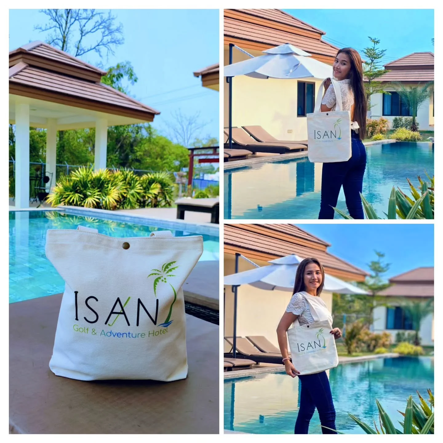 Thank you @isaanbags for those beautiful and quality bags with our own logo. 
We are delighted to be part of your "Made in Isaan Thailand" project in the bag business with fair prices given to your local workshop in Kalasin province 🌴