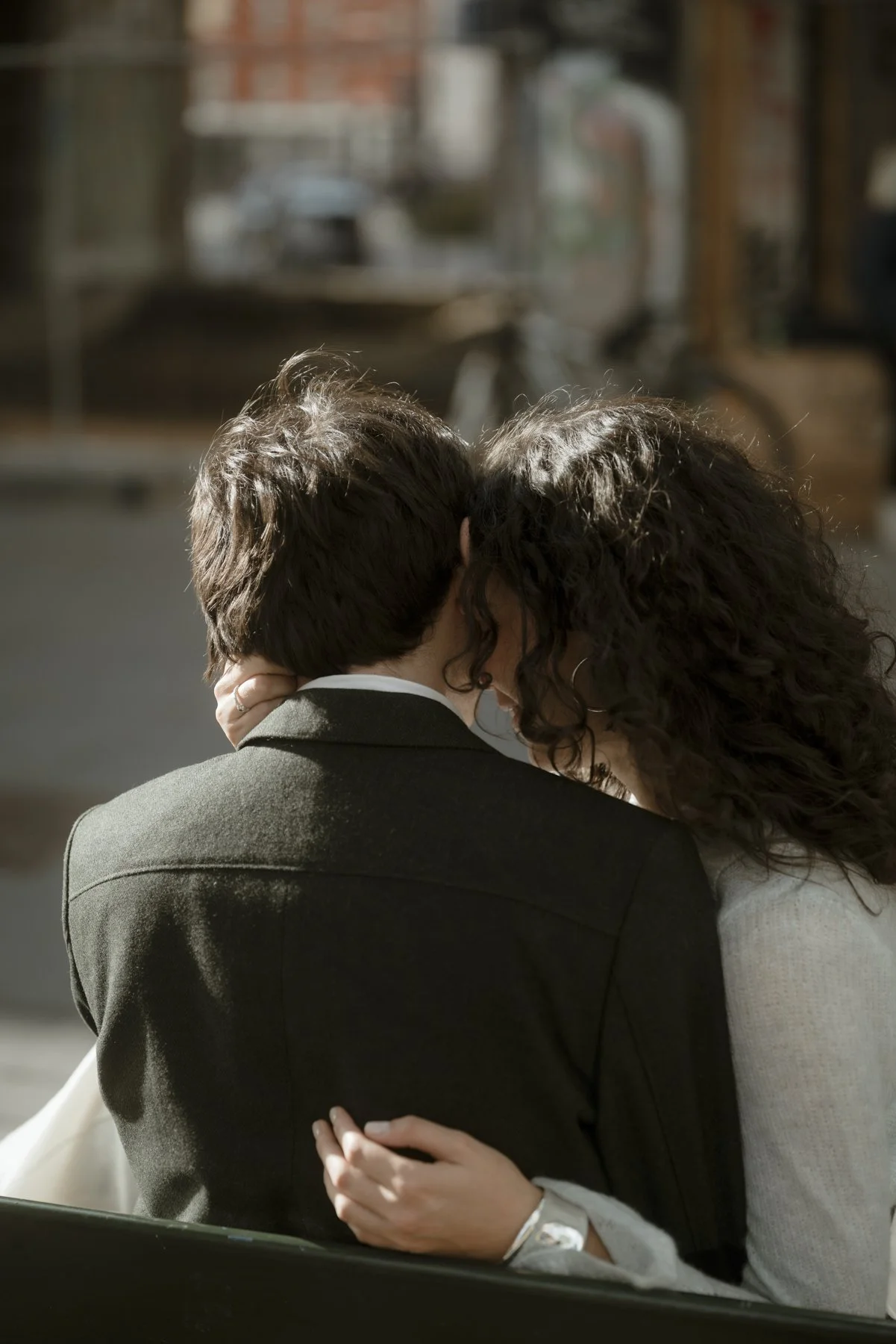 wedding couple having a moment for themselves