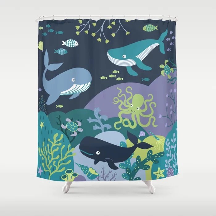 Whales Paradise - Shower Curtain