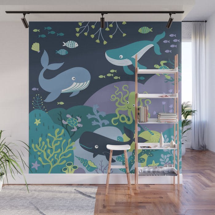 Whales Paradise - Wall Mural