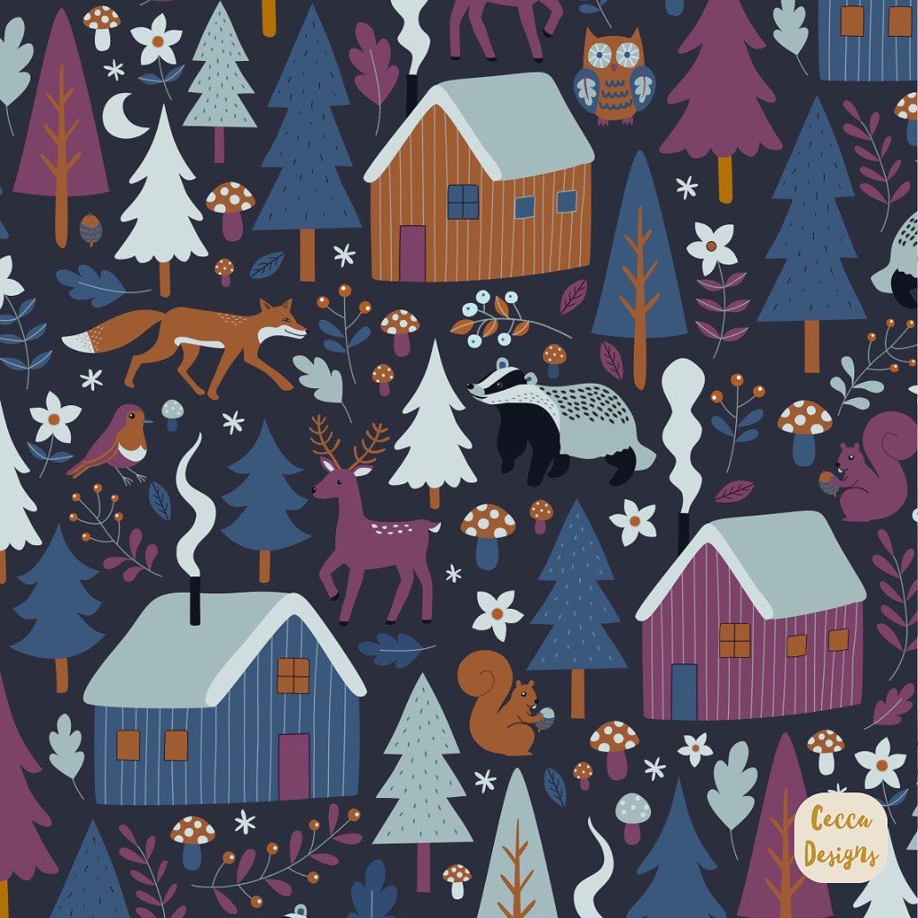 I love Spoonflower&rsquo;s contest this week - Cabincore wallpaper: &ldquo;The wilderness is calling! Embrace the cozy charm of a rustic cabin in the woods in this week&rsquo;s Cabincore Wallpaper Design Challenge. Previewing a 2025 design trend, we&