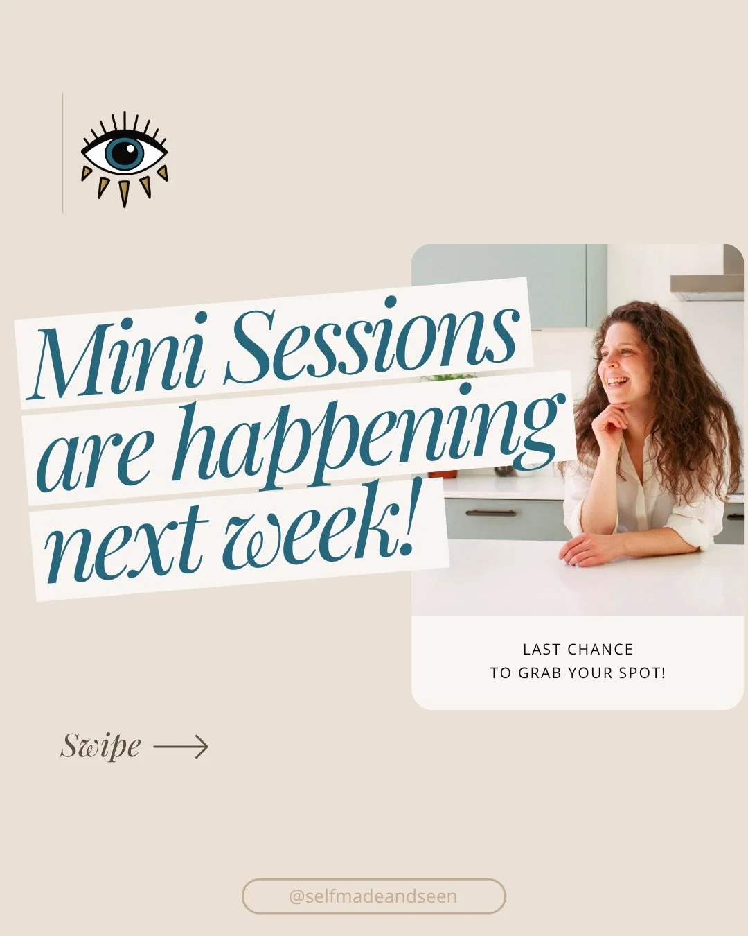 Mini sessions are happening next week and there are only a few spots left.⁠
⁠
I don&rsquo;t run these very often, so once these spaces are gone, they won&rsquo;t be available again for a while.⁠
⁠
If getting updated brand photos has been on your list