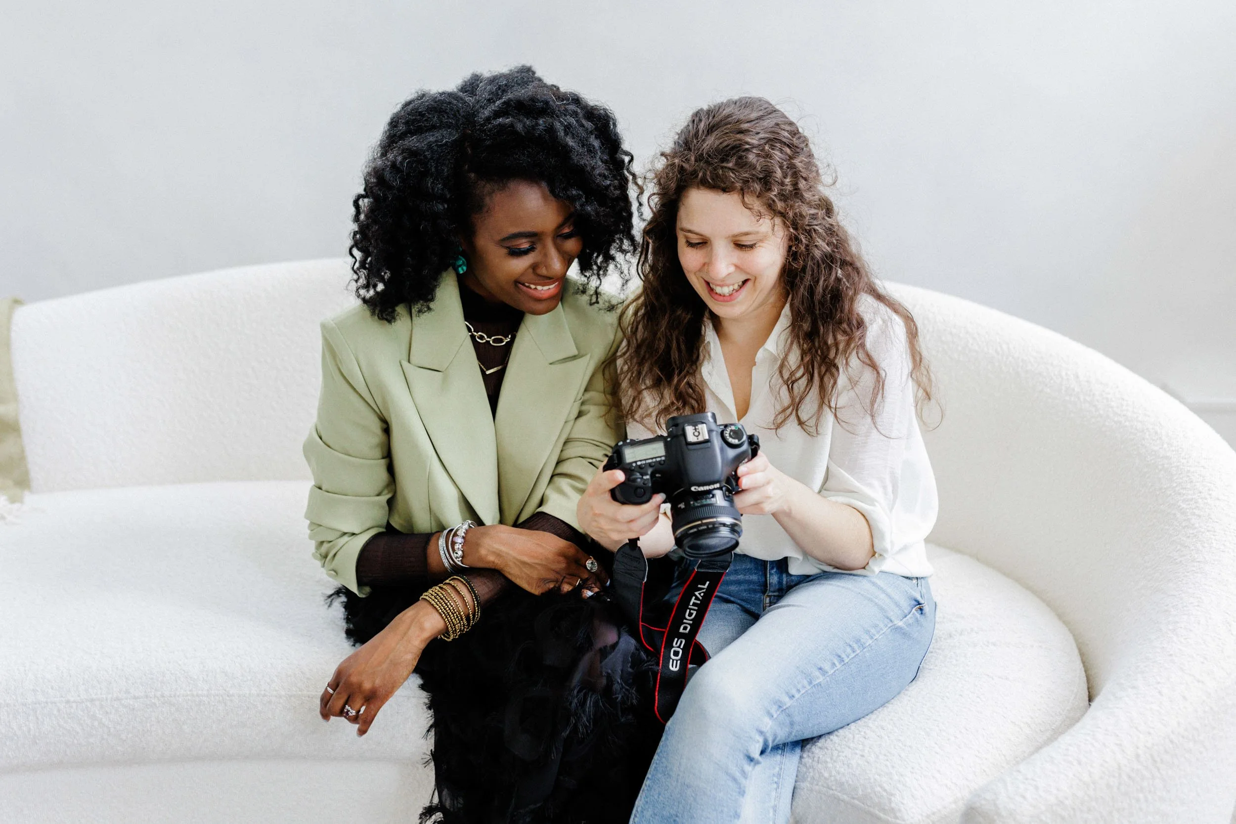 Personal branding photographer guiding client during mini session in London