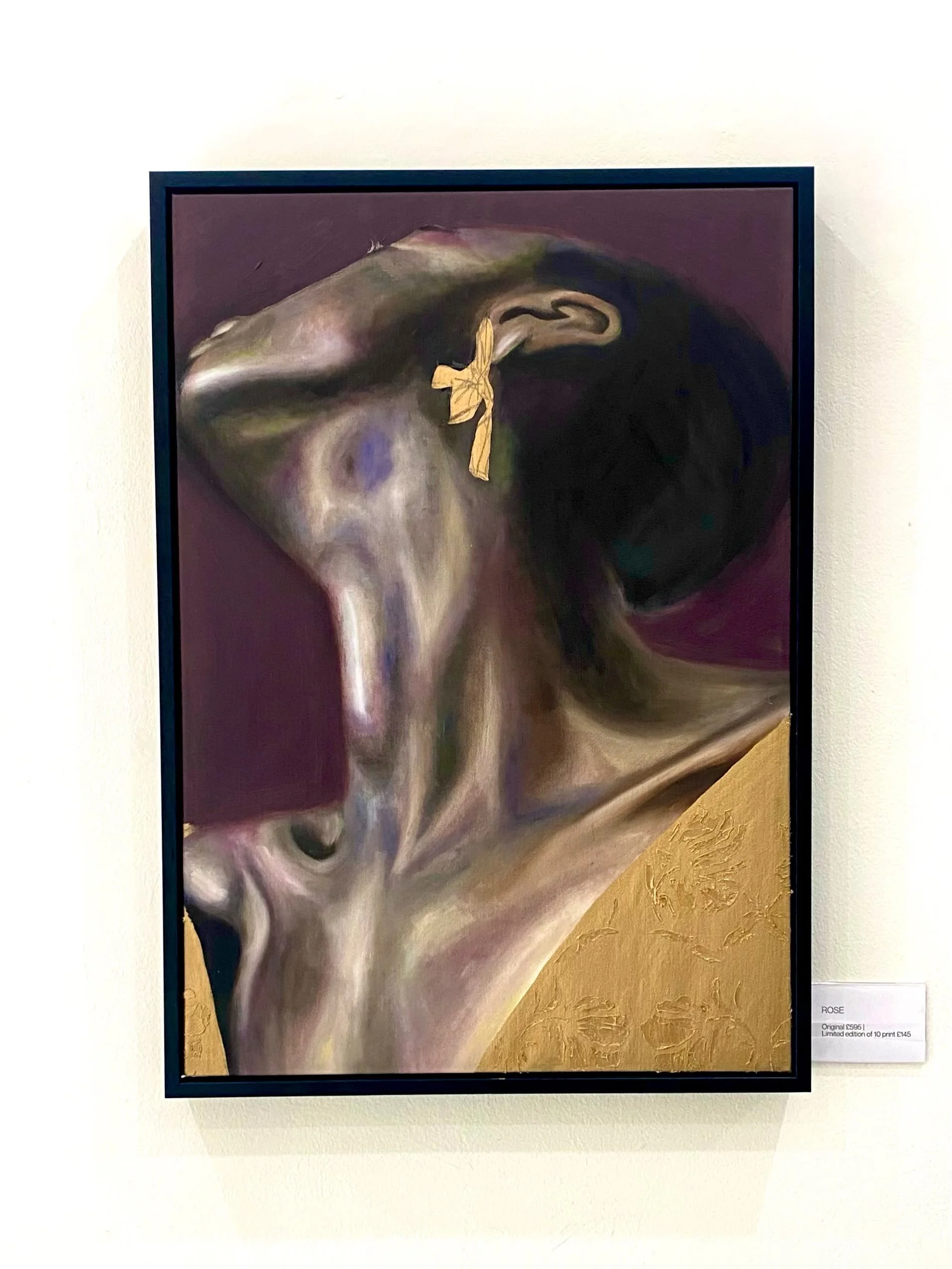 'ROSE' 
Oil paint and liquid gold on canvas 

'Rose' turned out to be one of the most popular paintings from my exhibition and I can't disagree, she's one of my favourite pieces too.
