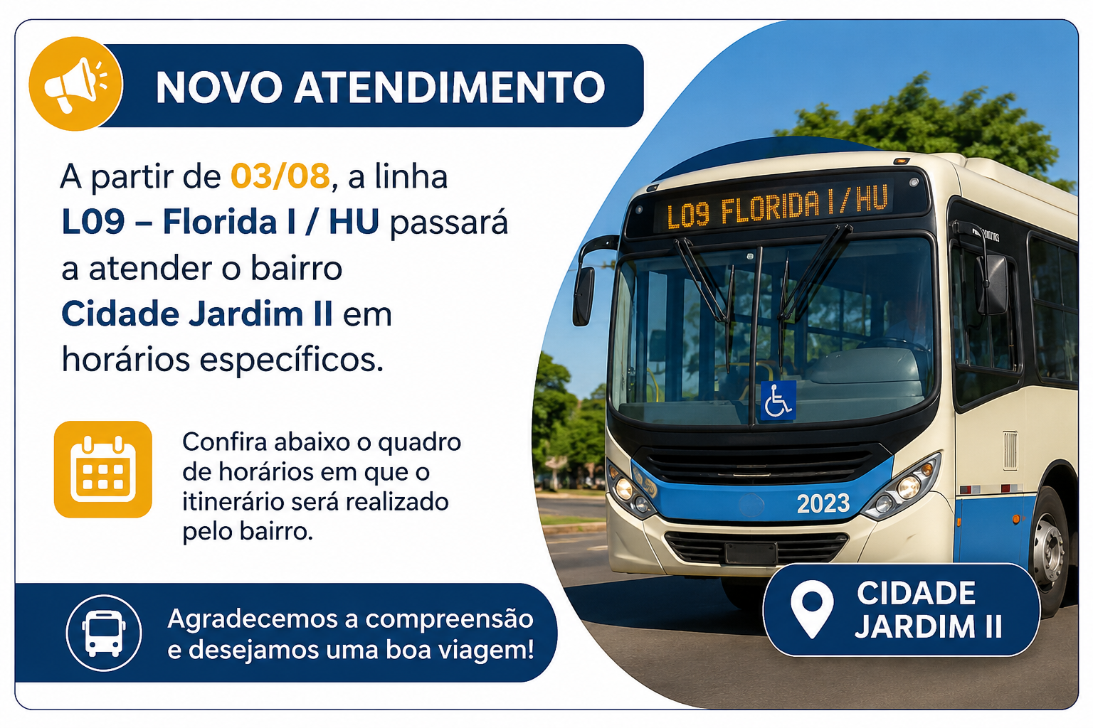 Linha L09 Passará a Atender o Cidade Jardim II