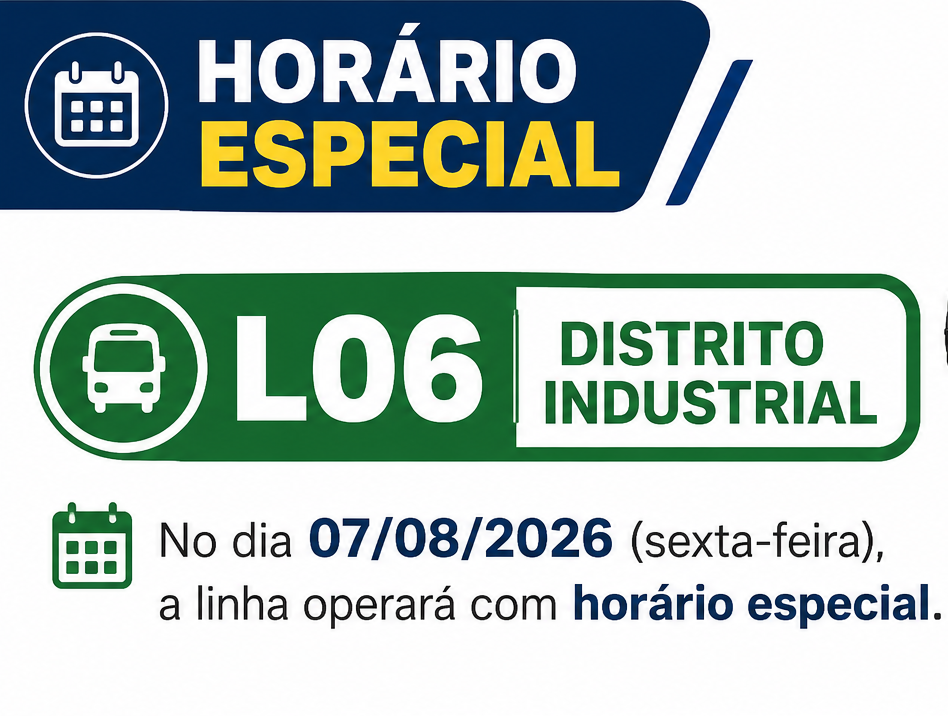 Horário Especial – Linha L06 Distrito Industrial