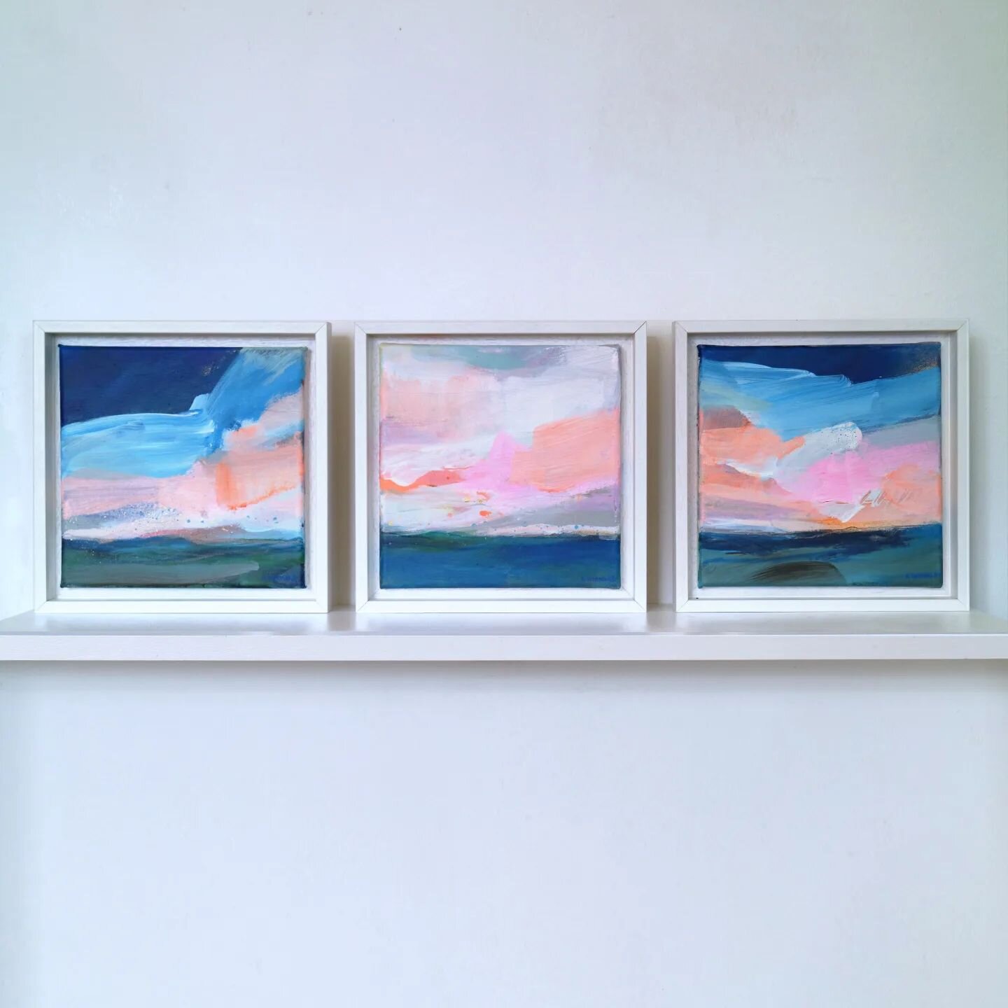 Last month I updated my website and I'm super pleased with it as I now have a proper online shop🛍️

I've just added a new triptych to the shop. This bright and bold set of 3 canvases are framed and ready to find a new home. Each canvas is 20 x 20cm.