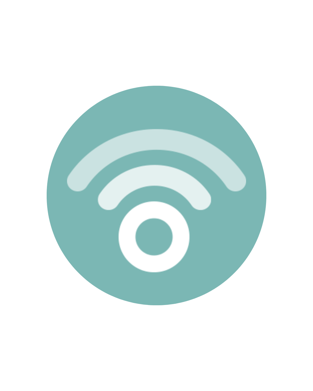 Wi-Fi signal icon with a blue background.