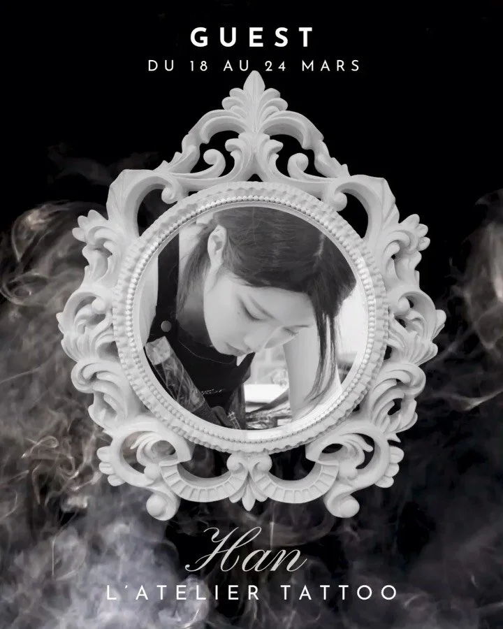 ❖ Guest &mdash; Han ❖
Du 18 au 24 mars, @artist___han sera pr&eacute;sente au shop.
⚡Son travail explore la puissance du noir et l&rsquo;&eacute;nergie du geste, dans une approche r&eacute;solument brush. Trac&eacute;s instinctifs, coulures ma&icirc;