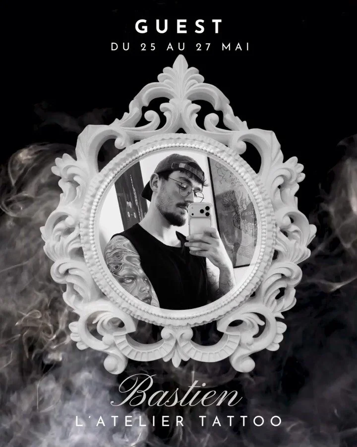 ❖ GUEST ARTIST &mdash; BASTIEN ❖

Du 25 au 27 mai @_virtual_ink sera pr&eacute;sent &agrave; l&rsquo; @atelier.tattoo 

Un univers inspir&eacute; de l&rsquo;animation japonaise, entre douceur et narration.
Des compositions pr&eacute;cises, port&eacut