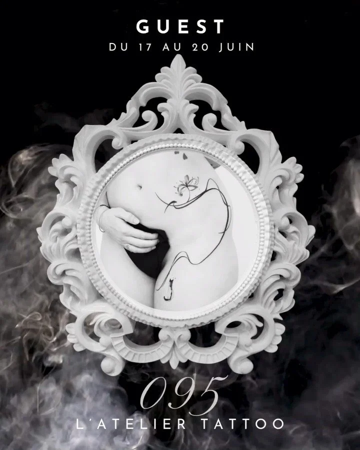 🇫🇷

GUEST &bull; 095 &bull; Du 17 au 20 juin

Nous avons le plaisir d&rsquo;accueillir @tattooist_095 &agrave; l&rsquo;atelier du 17 au 20 juin.

Entre abstraction, gestuelle et minimalisme, son travail explore l&rsquo;&eacute;quilibre entre le vid