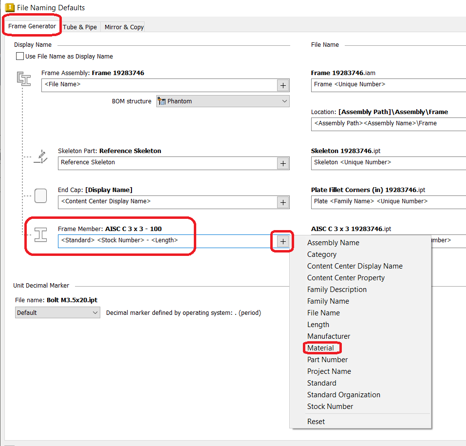 Inventor 101 - File Naming Defaults — Celtic Design Services
