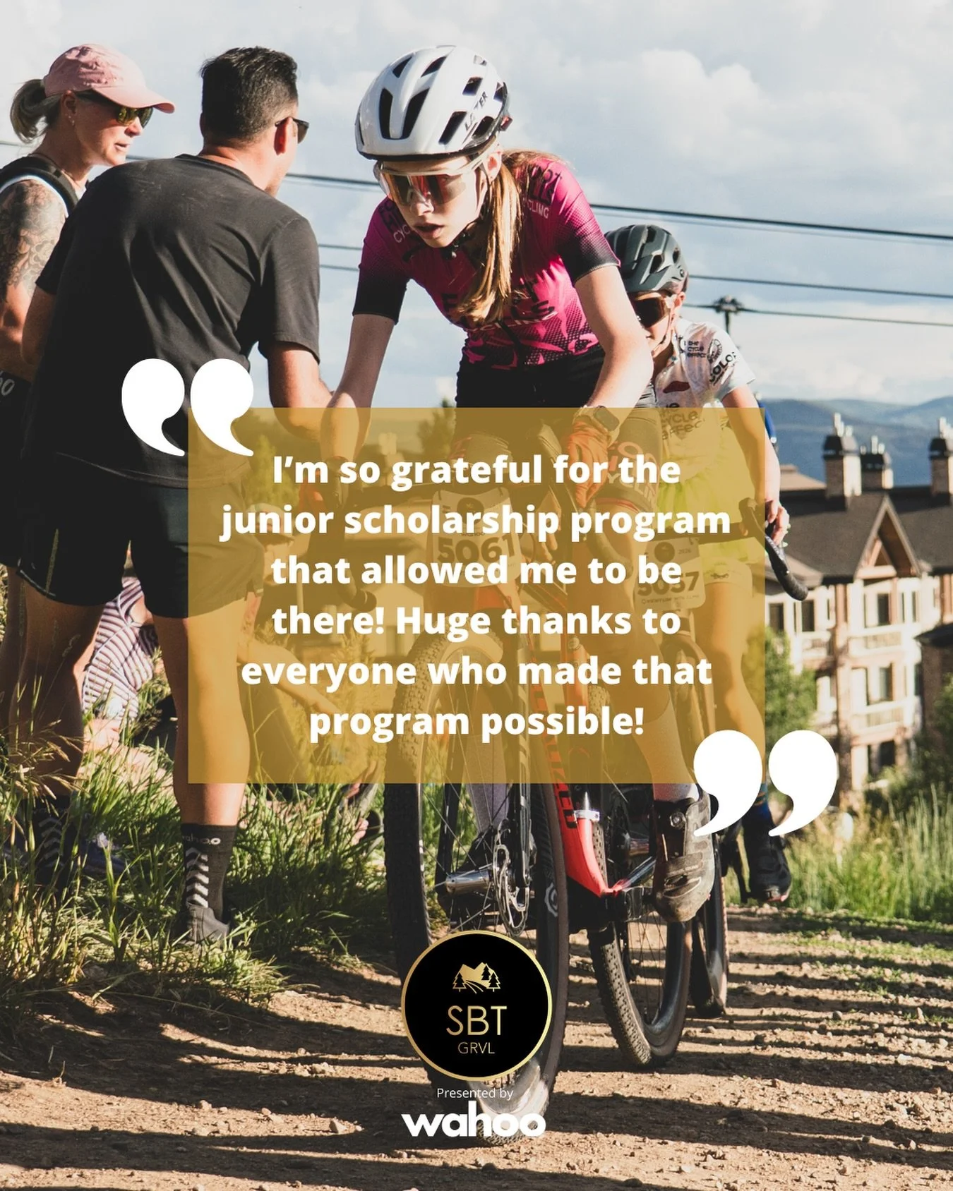 The future of gravel is already rolling, and it looks bright. 🚲💛

With the support of our incredible partners and community, our Junior Scholarship Program brought 24 young athletes to the SBT GRVL&reg; starting line. Together, we&rsquo;re helping 