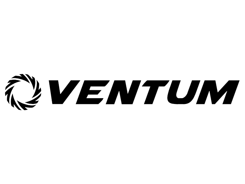 Ventum logo with a circular swirl emblem and the word "VENTUM" in bold uppercase letters.