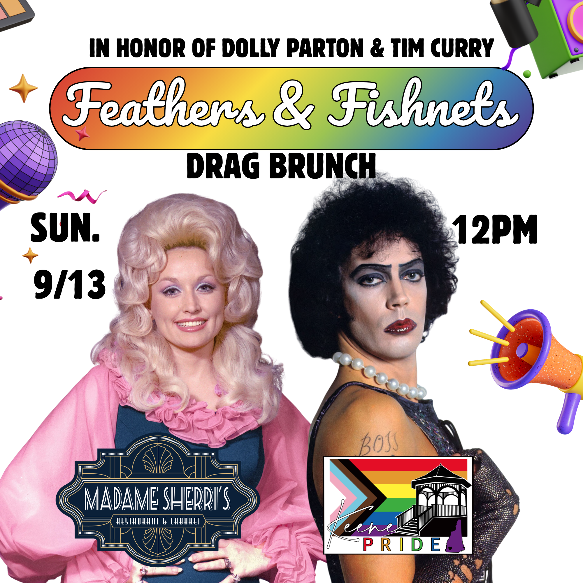 Feathers &amp; Fishnets: Drag Brunch in honor of Dolly Parton &amp; Tim Curry
