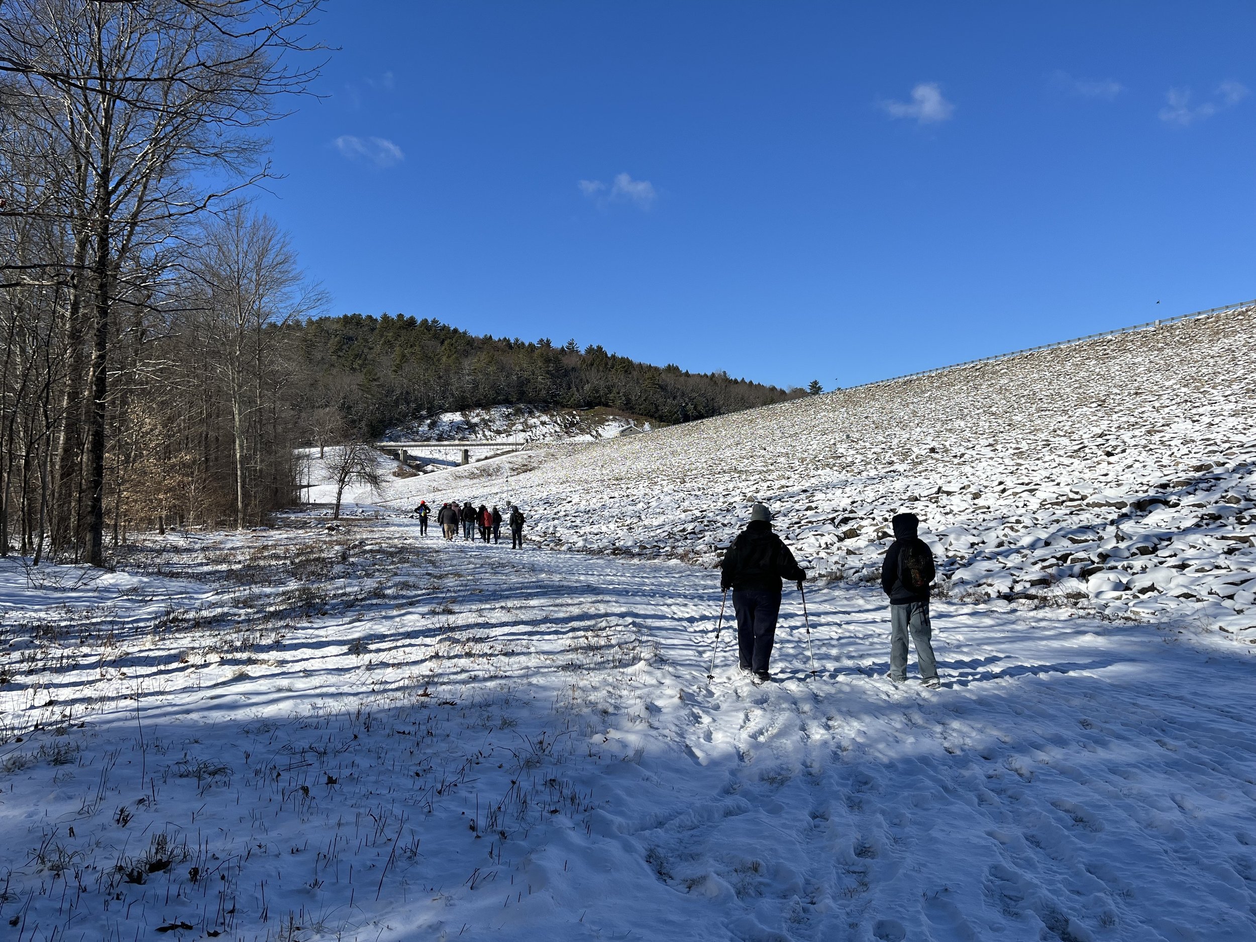 2025-01-12 pride hike surry dam the gang walking.jpeg