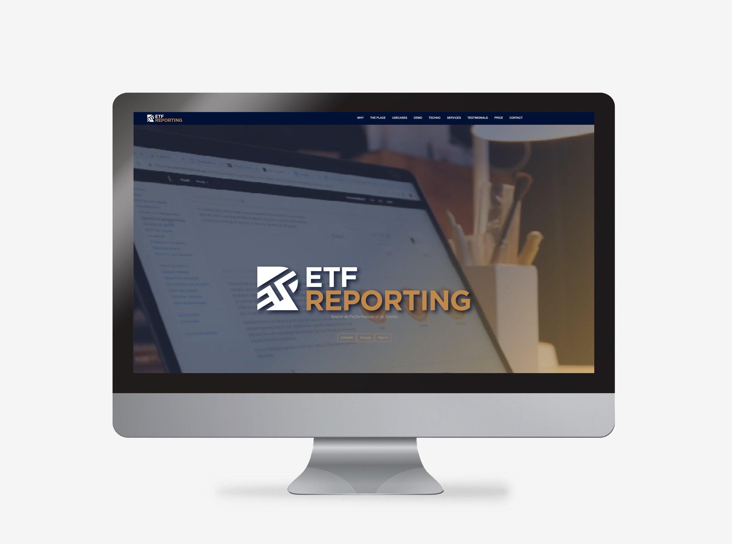 Logo Identité Visuelle ETF Reporting - Page d'accueil ordinateur