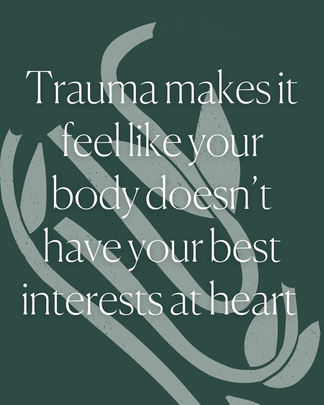 But your body is always trying to protect and keep you safe. Healing is about reconnecting and learning to trust yourself again 🌿