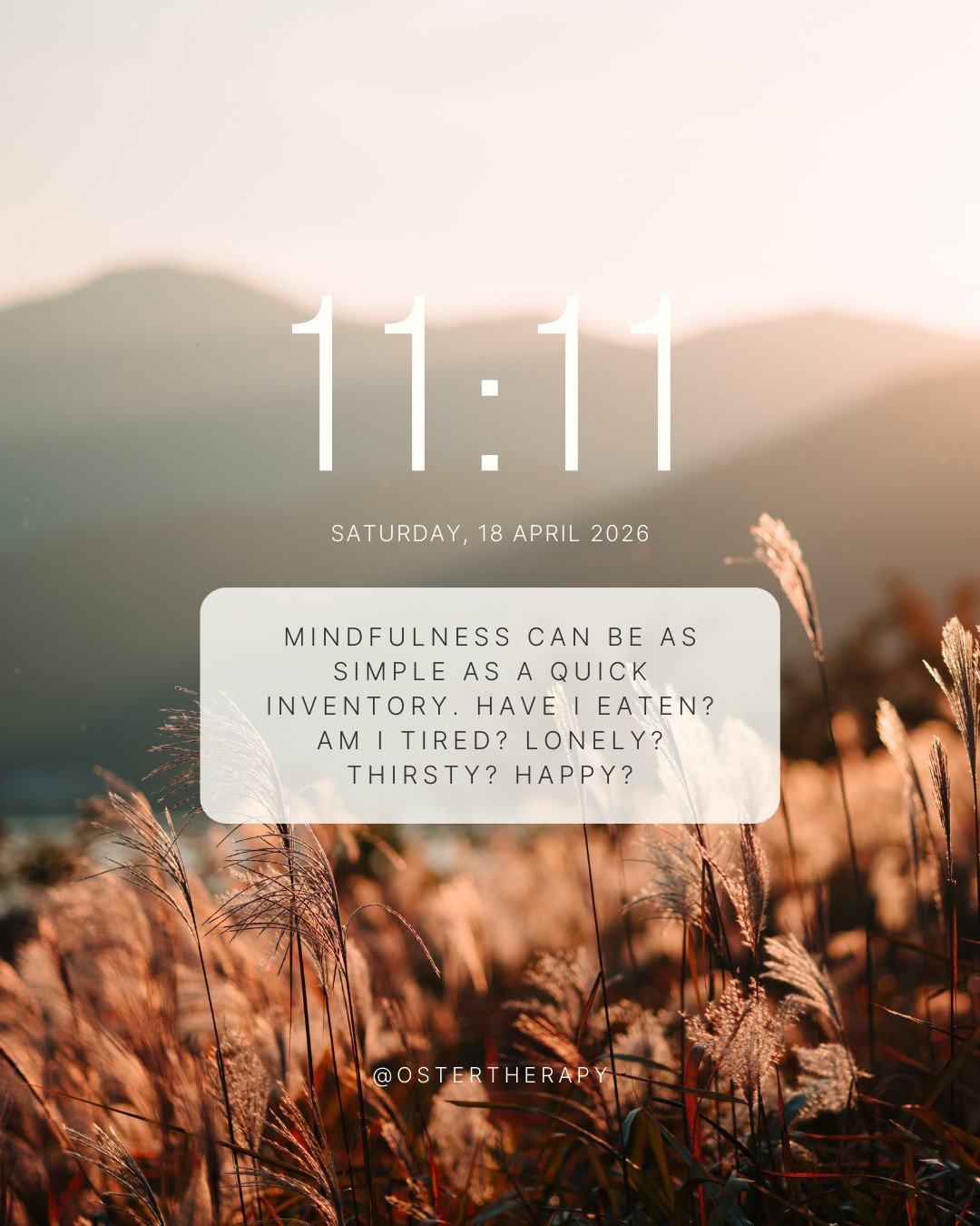 Mindfulness can be as simple as a quick check-in with yourself 🧘🏾♀️

Have I eaten? Am I tired? Lonely? Thirsty? Happy?
Taking a moment to notice your needs helps you respond with care and compassion 💖