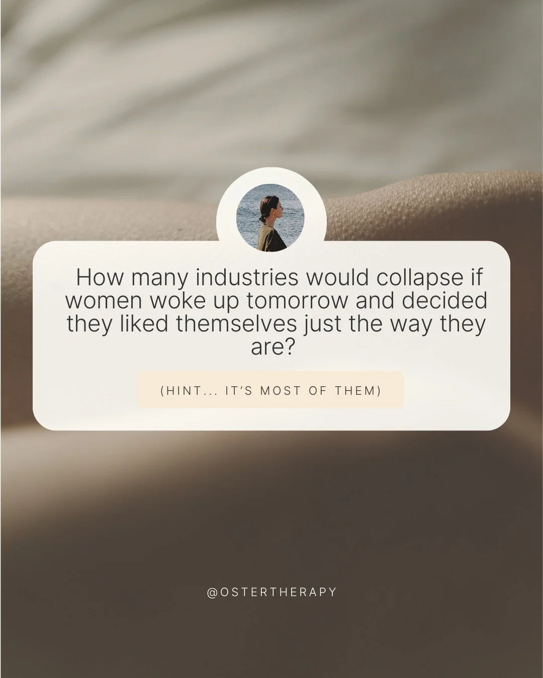 How many industries would collapse if women woke up tomorrow and decided they liked themselves just the way they are? 💭 MILLIONS!

Imagine the power of self-love and acceptance breaking through unrealistic standards. When women embrace their true wo