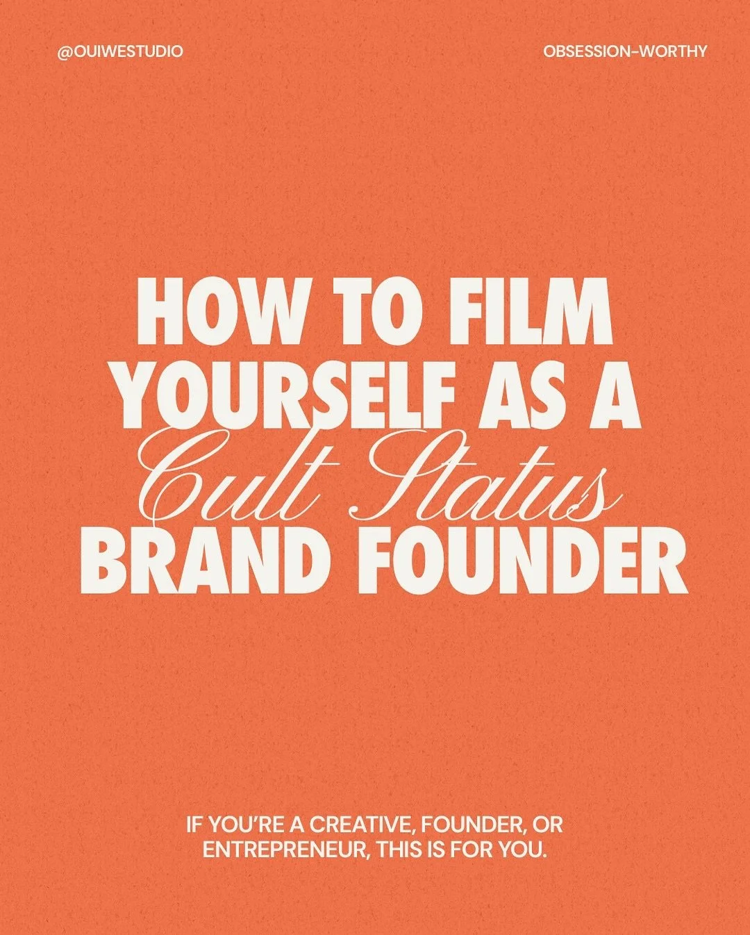The Cult Brand Blueprint 2.0 is here! 

Join the free workshop to get the full 90-day strategy to build a brand people are obsessed with and level up to Cult Status Founder. 💫

🗓️October 9th
🕰️ 9am PST / 12pm EST

Comment INSIDER to RSVP 💌