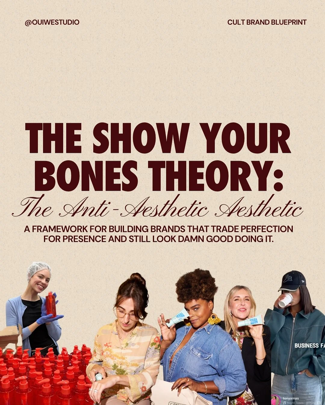 Let&rsquo;s see them. Show us your bones. 

Join us for an encore edition of the Cult Brand Blueprint 2.0 Workshop to learn the strategy behind brands people can&rsquo;t stop talking about.

How to turn your process into presence.
Your transparency i