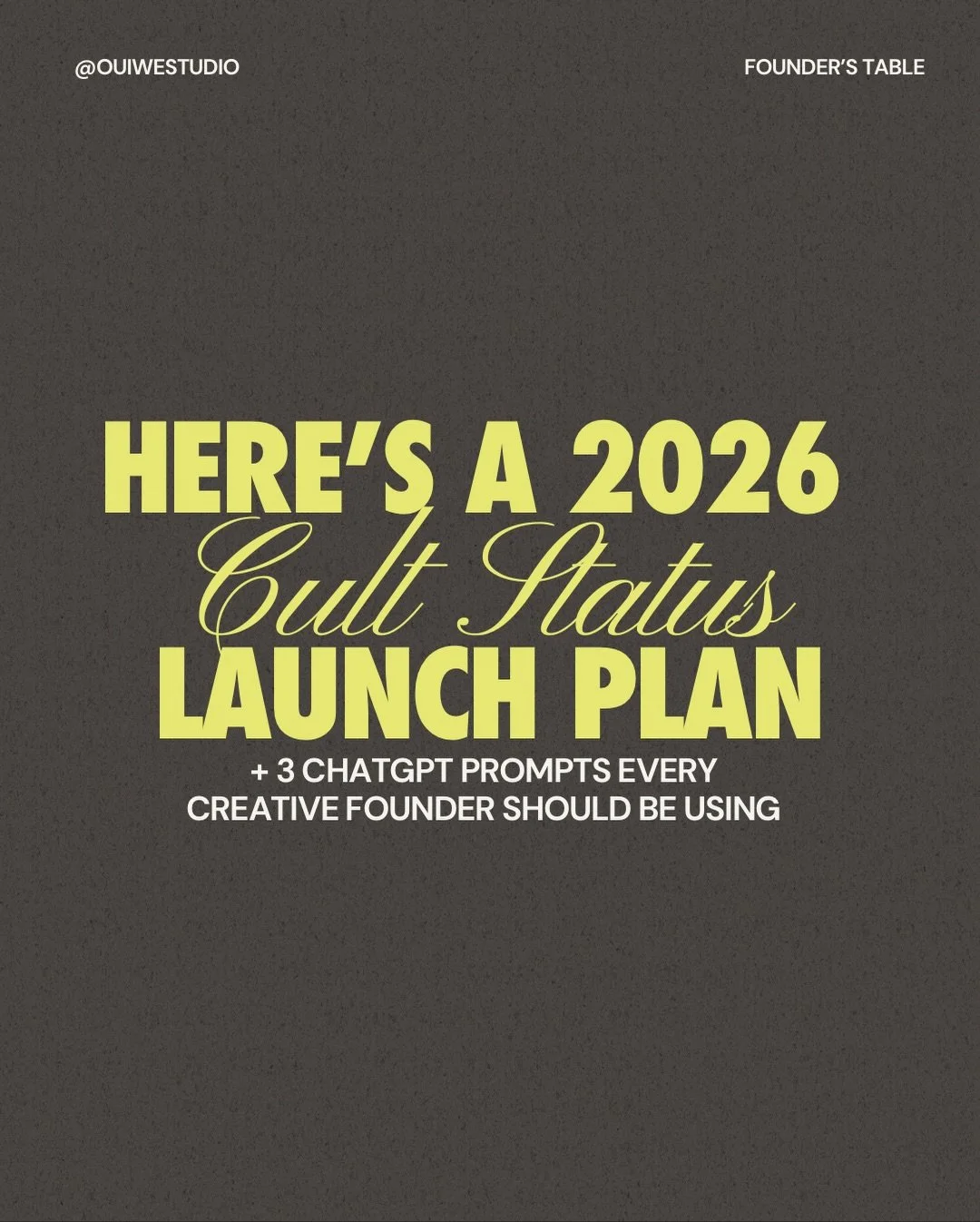 Create your Cult Status launch plan with these 4 steps, plus these 3 prompts and your new CEO in AI form: The Co-CEO GPT.

Comment &ldquo;CEO&rdquo; to get it (and swipe to slide 7 to see it in action). It writes your quarterly biz plan, maps your la