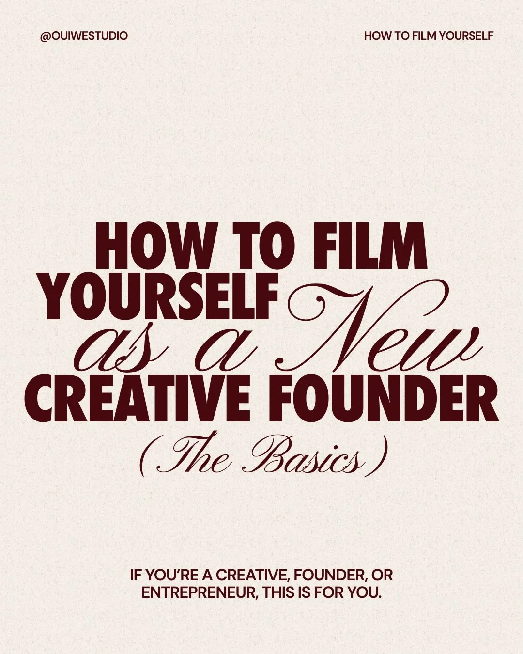 Filming yourself can feel intimidating, but being seen is what moves your business forward.

Learning to film yourself as a founder or creative isn&rsquo;t about looking perfect. It&rsquo;s about showing the real work and the person behind it.

If th