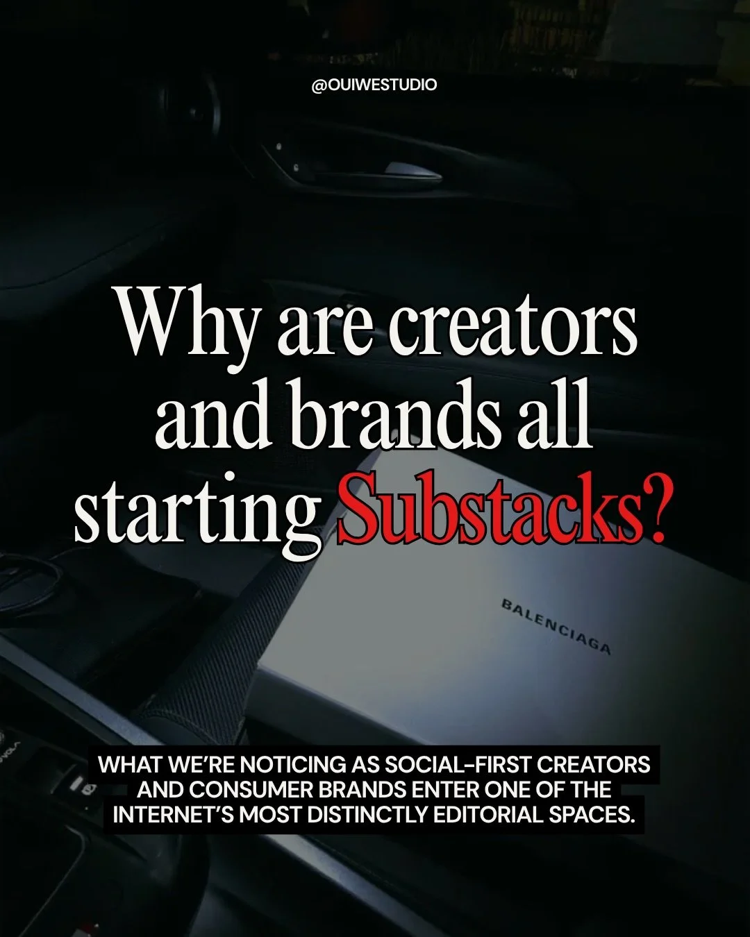 To Substack or not to Substack?
Over the past year, we&rsquo;ve watched more social-first creators and consumer brands add it to their content strategies.

Creators are using Instagram and TikTok for discovery, then taking the conversation deeper on 