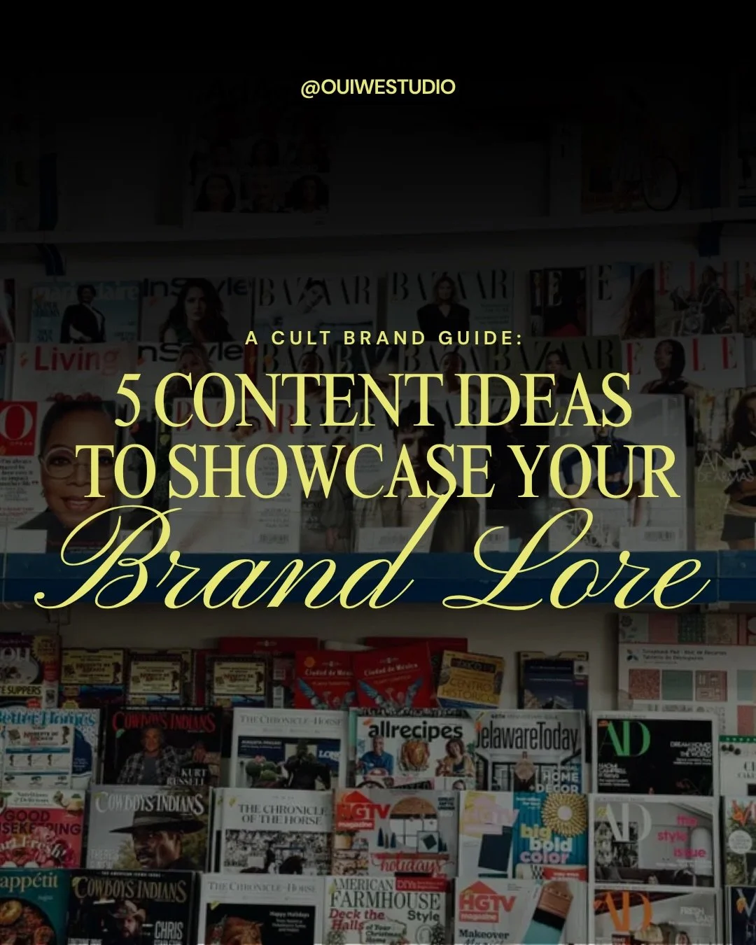 Every cult brand has lore.

The problem is most brands keep their lore on the About page. 

So whether you&rsquo;re in beauty, fashion, food, hospitality, fitness, or tech, here are 5 content ideas we&rsquo;d give to any brand ready to put it on the 