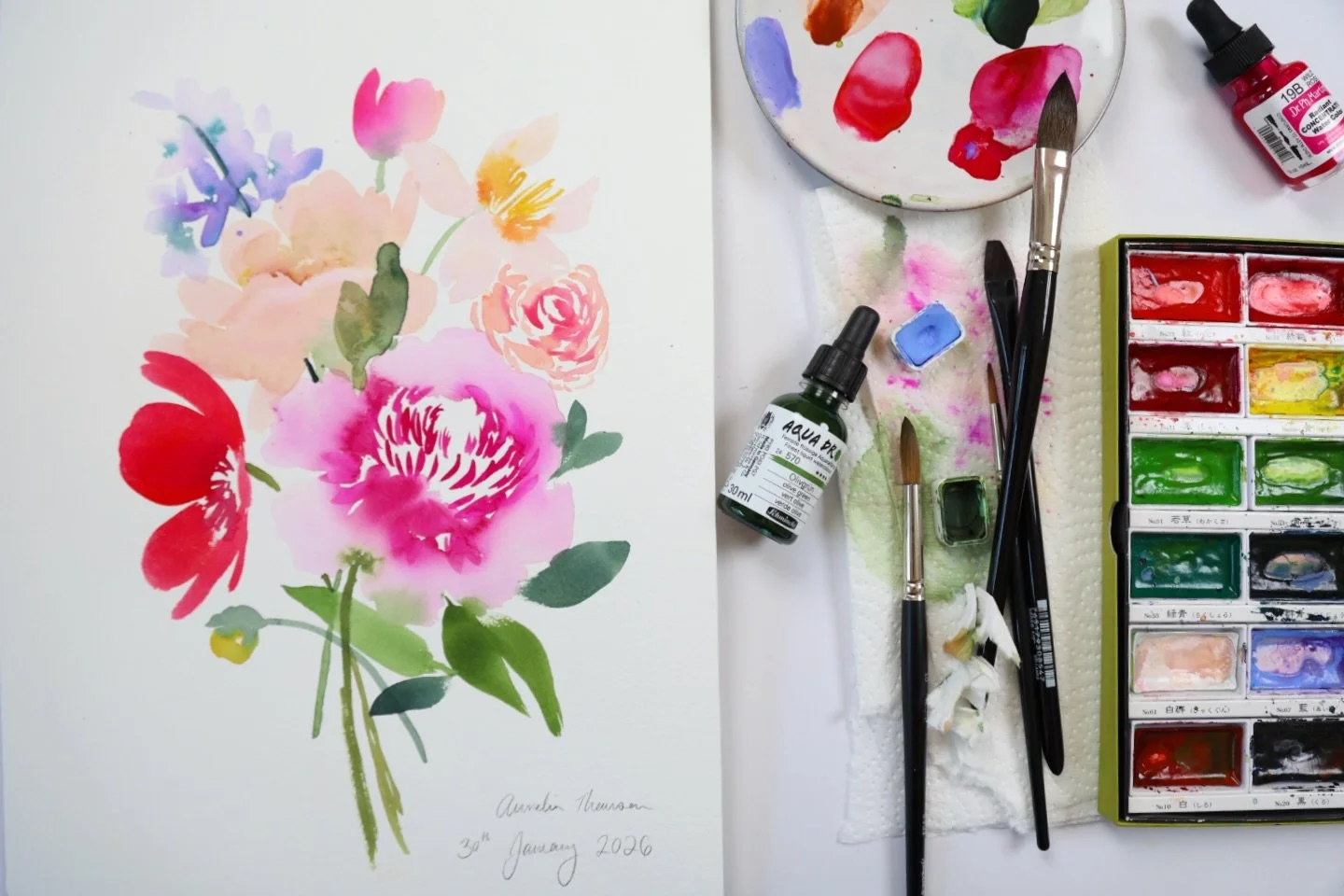 Bright spring vibes over here! ✨ 
.
.
.
#floralart #art #orginalart #watercolorflorals