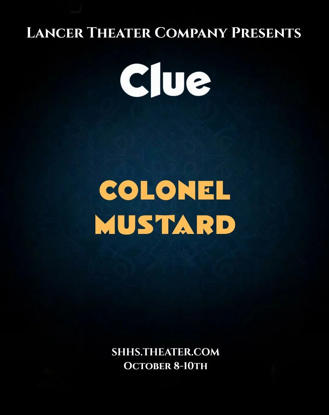 All right troops!🎖️We have 2 days until Boddy Manor begins to welcome its guests. Colonel Mustard, played by Jackson Pruitt, is reporting for duty! 🪖He suggests that we handle these next few days in proper military fashion: by purchasing your ticke