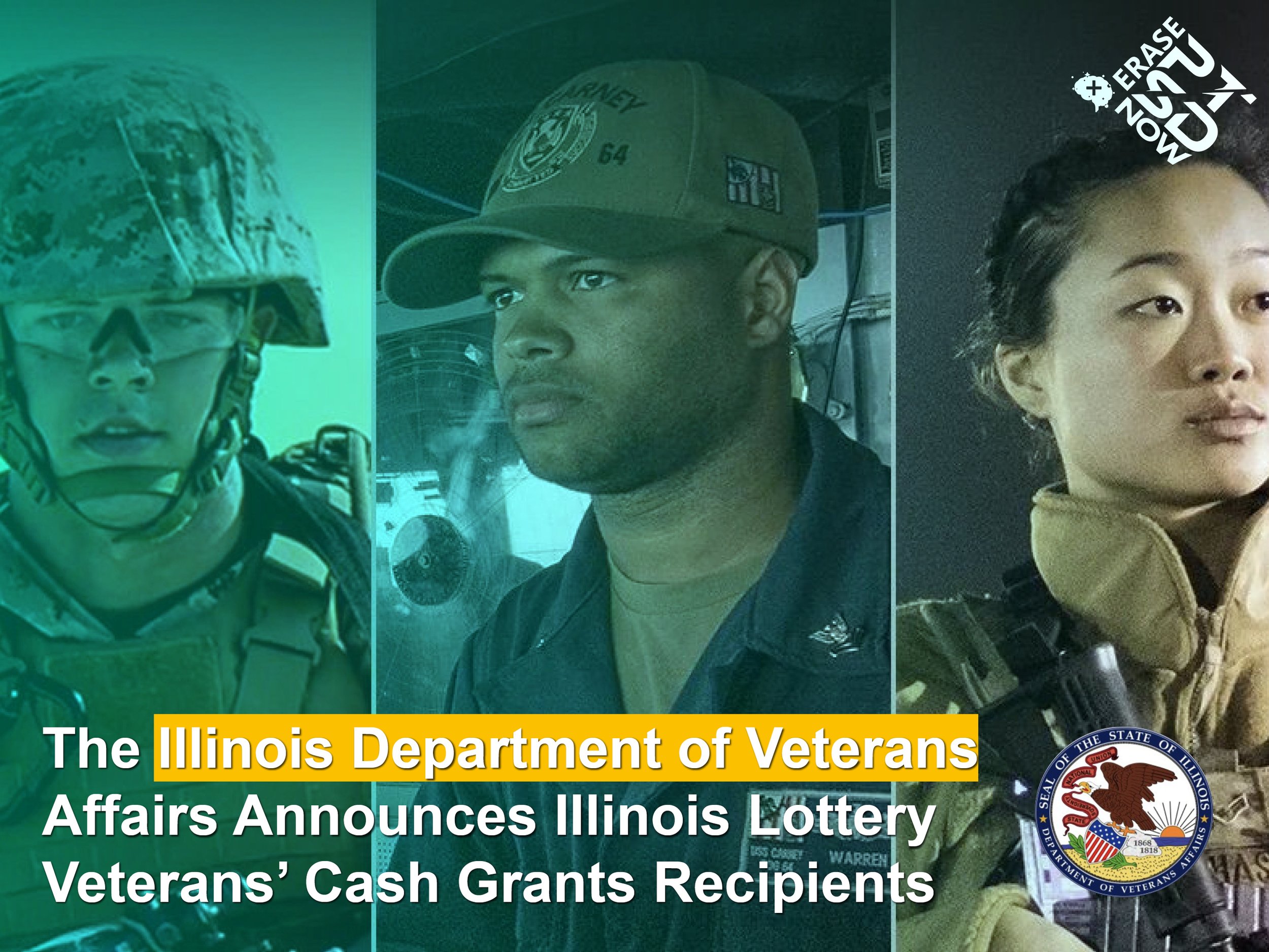 The Illinois Department of Veterans Affairs Announces Illinois Lottery Veterans' Cash Grants Recipients